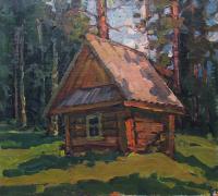 Vasily Belikov Hut in the forest Landscape