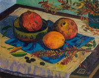 Moesey Li Pomegranates and an orange Still Life