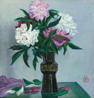 Moesey Li Peonies in a black vase Still Life