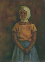 Vasily Belikov Girl in a white headscarf Portrait